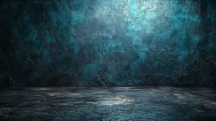 Dark Teal and Gray Textured Wall and Floor Background