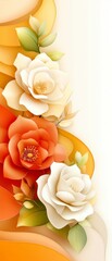 Floral design artwork featuring roses digital art bright colors abstract background creative aesthetic