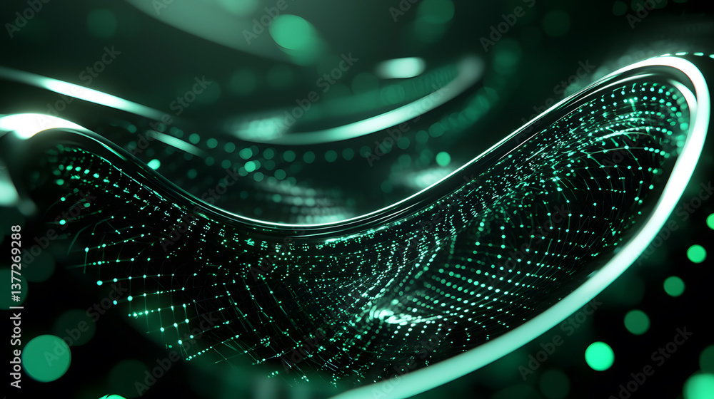 Poster dynamic neural network waves background wallpaper futuristic tech concept abstract environment high-