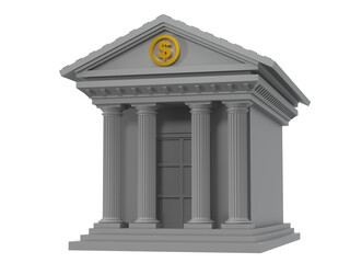 Obraz premium a miniature us dollar bank building transparent image