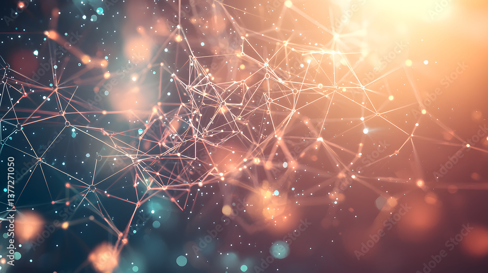 Poster dynamic neural network background wallpaper technology visualization abstract art modern environment