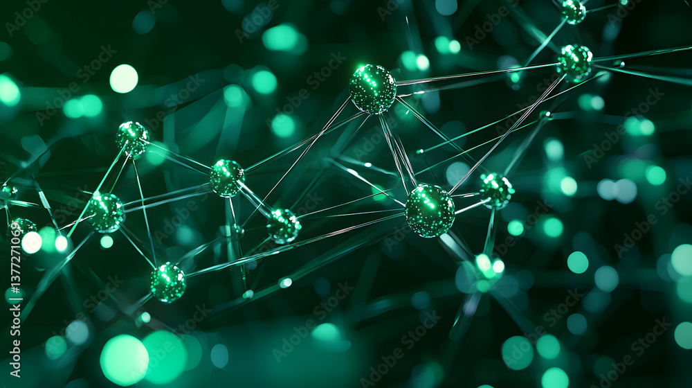 Poster dynamic neural network structures background green technology wallpaper abstract art digital environ