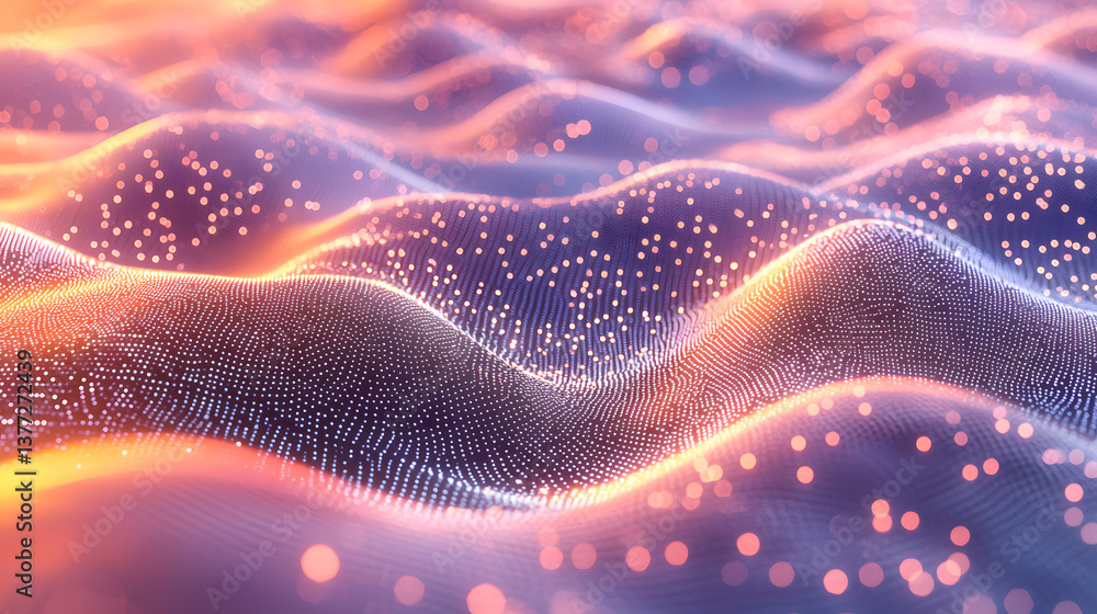 Poster dynamic waves of light and color abstract background wallpaper digital art futuristic environment cl