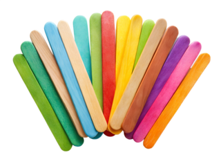 Popsicle sticks for crafts isolated on transparent background