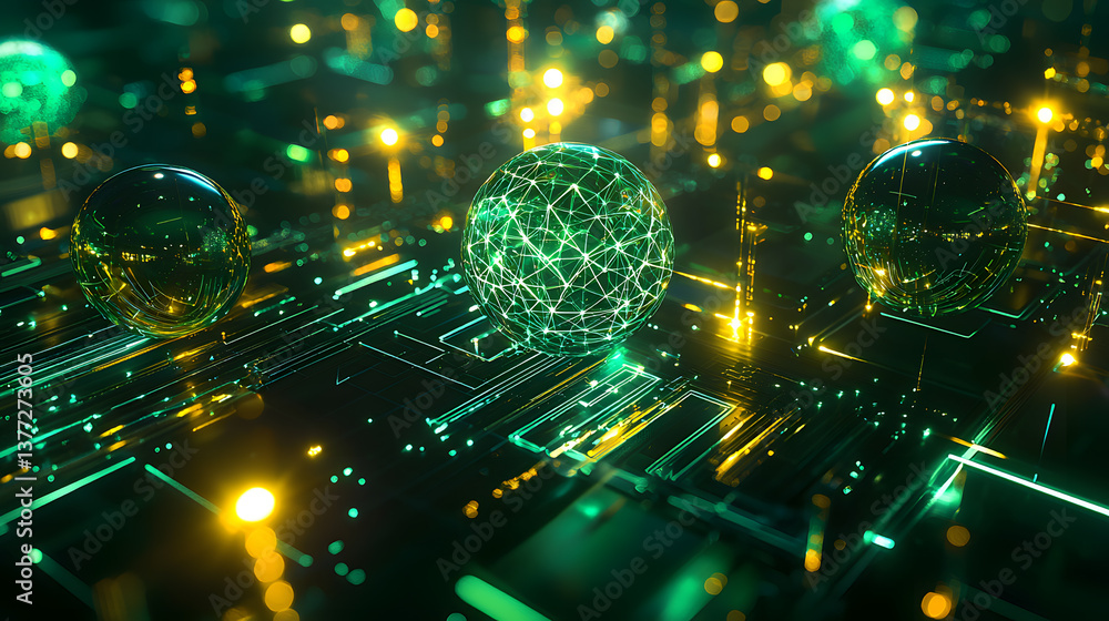 Poster dynamic neural network patterns futuristic data landscape wallpaper background technological environ