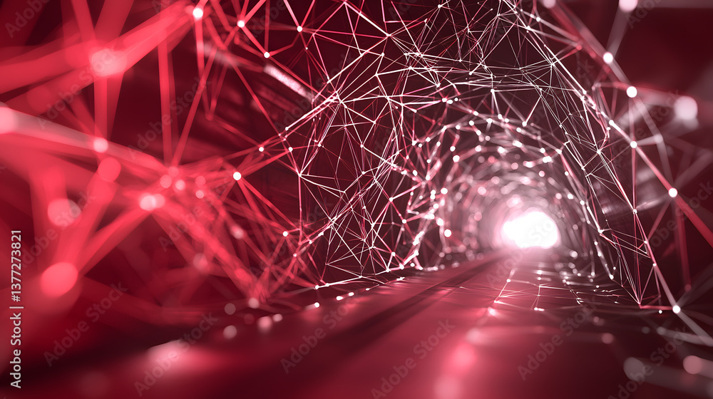 Poster dynamic neural network visualization abstract tunnel wallpaper technology environment futuristic con
