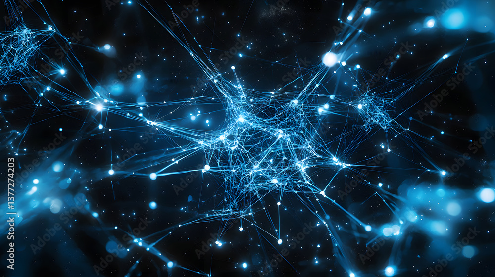 Poster dynamic neural network background wallpaper ai and machine learning in technology abstract digital a