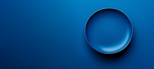 blue background, blue plate