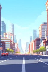 Fototapeta premium Flat City Skyline Illustration Background