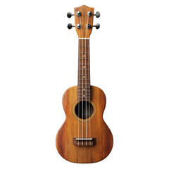 Obraz premium Classic wooden ukulele with nylon strings, isolated on transparent background