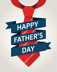 Red necktie with 'Happy Father's Day' banner in bold lettering.