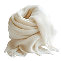 Soft Cashmere Wrap in Cream Isolated on Transparent Background