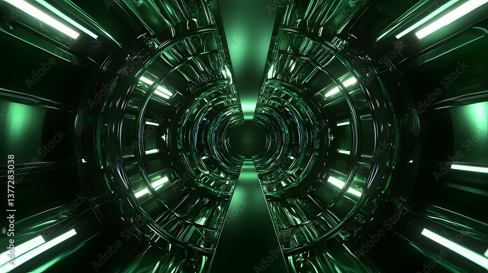 Poster augmented reality without devices futuristic tunnel background wallpaper sci-fi environment digital 