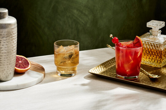 Bourbon and Blood Orange Tequila Sunrise