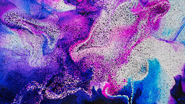 Abstract 3D render of flowing particles