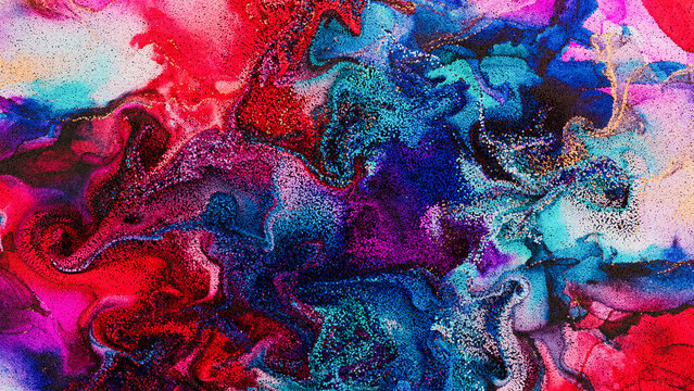 Abstract 3D render of flowing particles