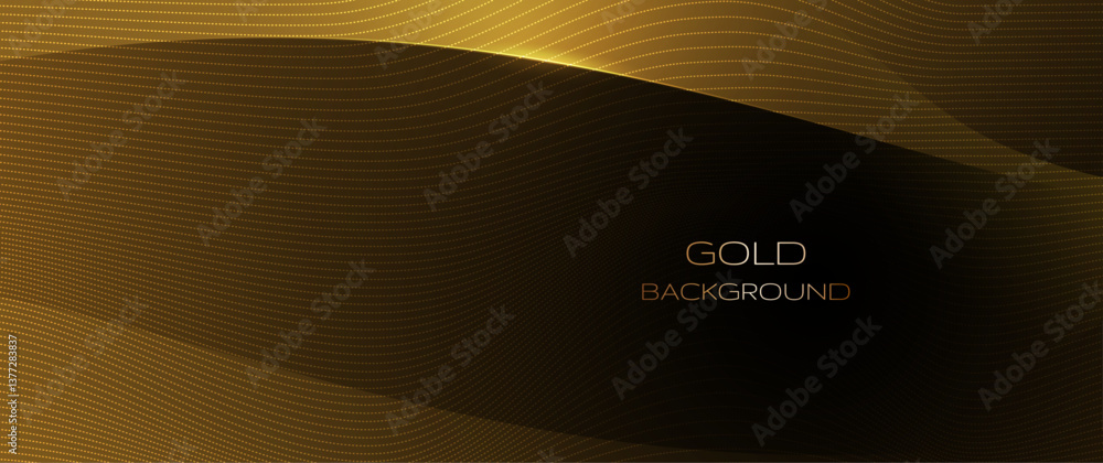 Poster vector abstract light gold effect, flow line, motion pattern and golden gradient color for luxury wa