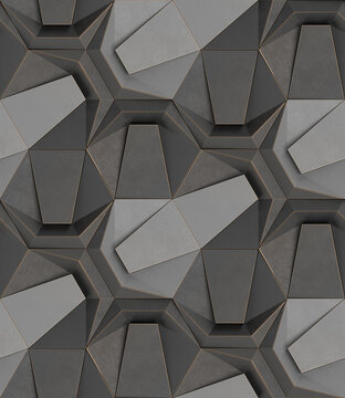 3D pattern of a futuristic hexagon design.