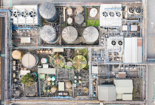 Polyester Factory: Aerial View of Industrial Manufacturing