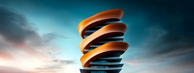 A striking contemporary apartment tower featuring a minimalist high tech architectural design with clean lines sharp angles and seamless of glass steel and natural materials