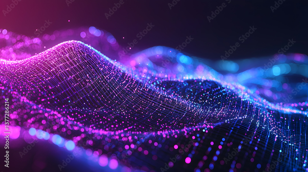 Poster dynamic blockchain cybersecurity visualization digital wallpaper background futuristic environment e