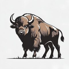 buffalo silhouette, bison, wild west, American plains, strong animal, Western logo, ranch branding, nature icon, cowboy theme, powerful beast

