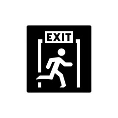 Emergency exit icon with transparent background