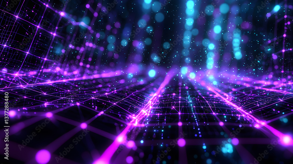 Poster dynamic blockchain cybersecurity background wallpaper digital space abstract visualization futuristi
