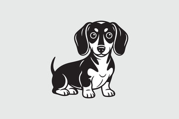 dachshund dog Black and White Vector