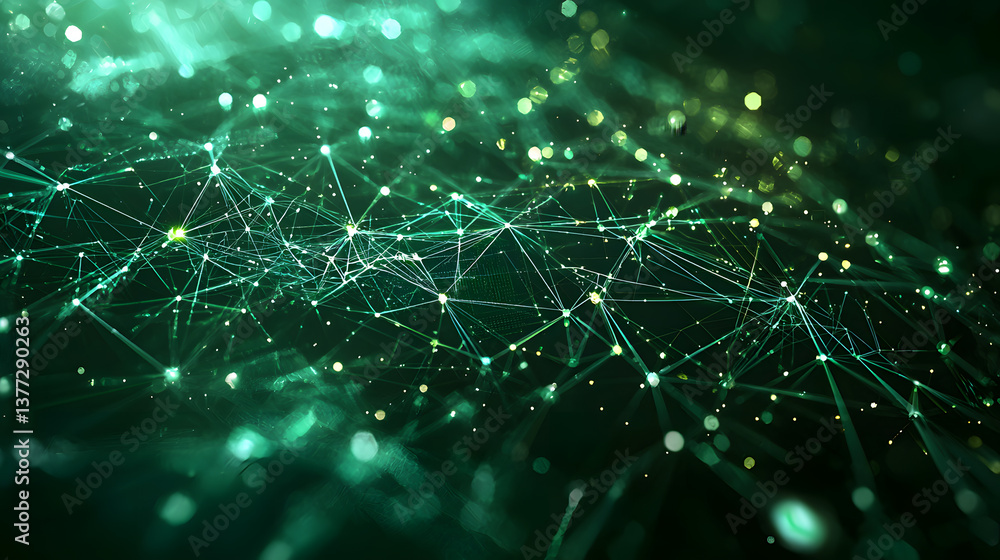 Poster decentralized systems and cloud computing visualized background wallpaper of technological networks 