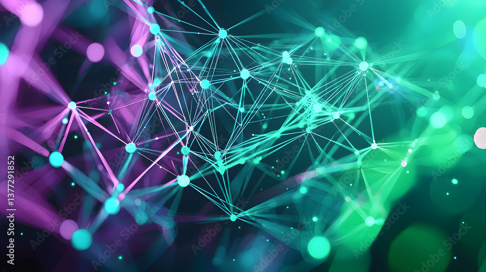 Poster decentralized systems visualization cloud computing background abstract wallpaper digital environmen