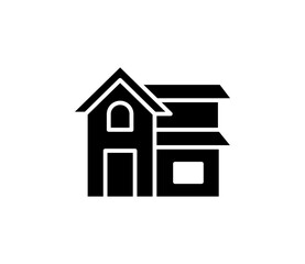 シンプルな家のシルエットアイコン　ベクター
