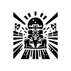 Car racing event icon with transparent background