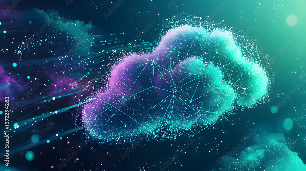Aufkleber cloud computing visualization digital wallpaper technology background abstract environment futuristi