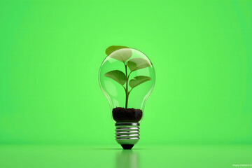 Concepts of environmental conservation and global warming plant growing inside lamp bulb over dry