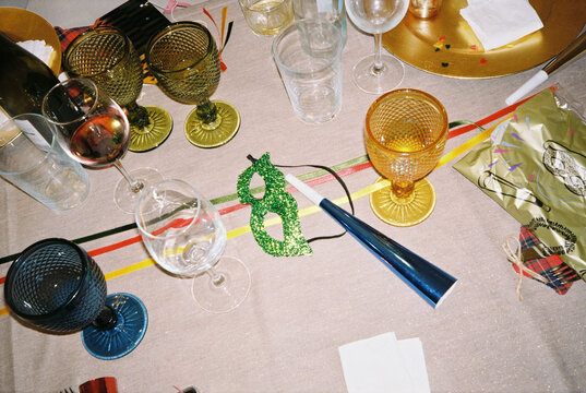 Dining table at NYE party