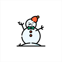 snowman with a broom