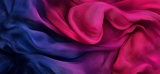 Obraz premium Flowing ombre fabric in deep blues and vibrant pinks