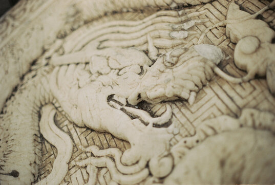 Ancient Chinese Dragon Carving