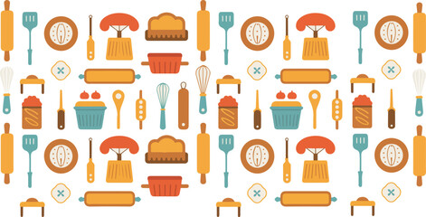 bakery tools  logo  illustration and the colorful 