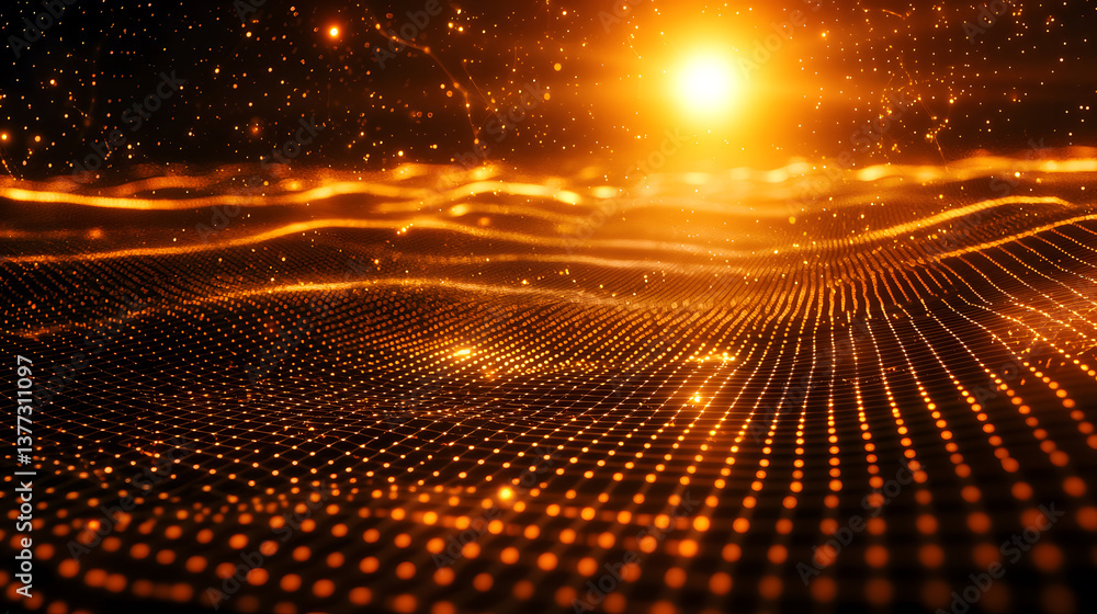 Poster quantum computing and multidimensional data visualization digital wallpaper abstract background cosm