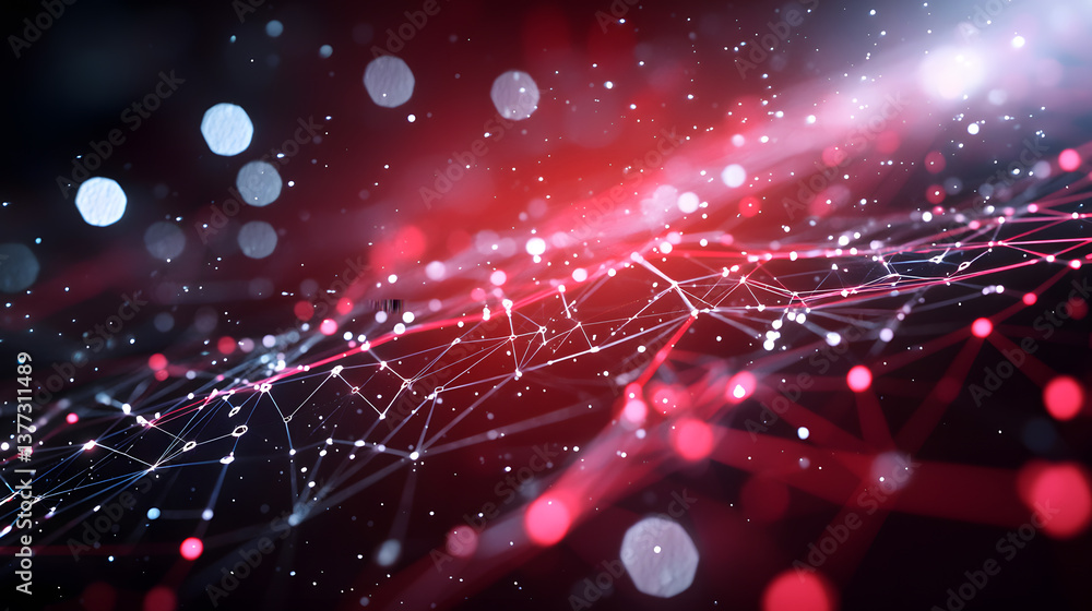 Poster dynamic quantum computing visualization background high-tech wallpaper abstract environment multidim
