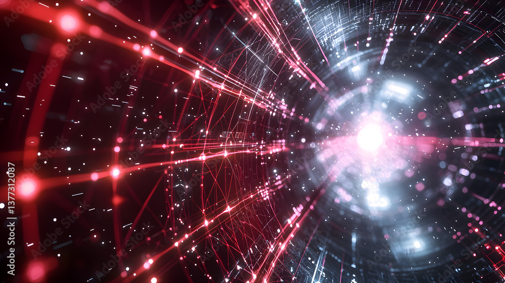 Poster quantum computing visualized multidimensional data wallpaper in a futuristic background technology c