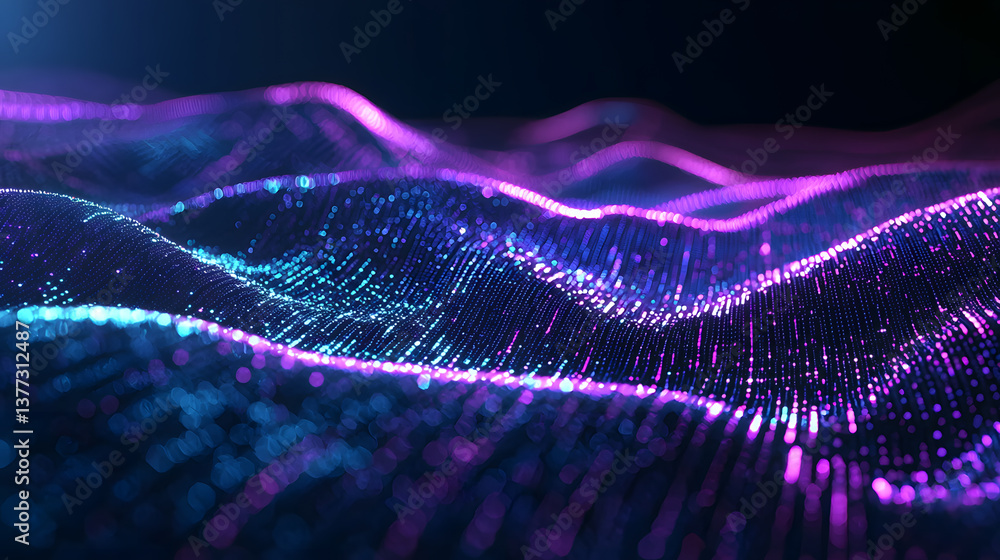 Aufkleber dynamic quantum computing visualization abstract background digital artwork wallpaper vibrant enviro
