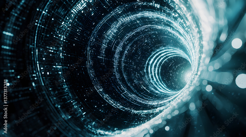 Poster quantum computing and multidimensional data visualization digital background wallpaper futuristic en