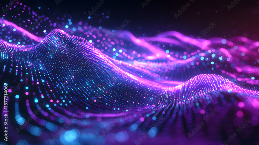Poster dynamic quantum computing visualization abstract background wallpaper futuristic environment data ex