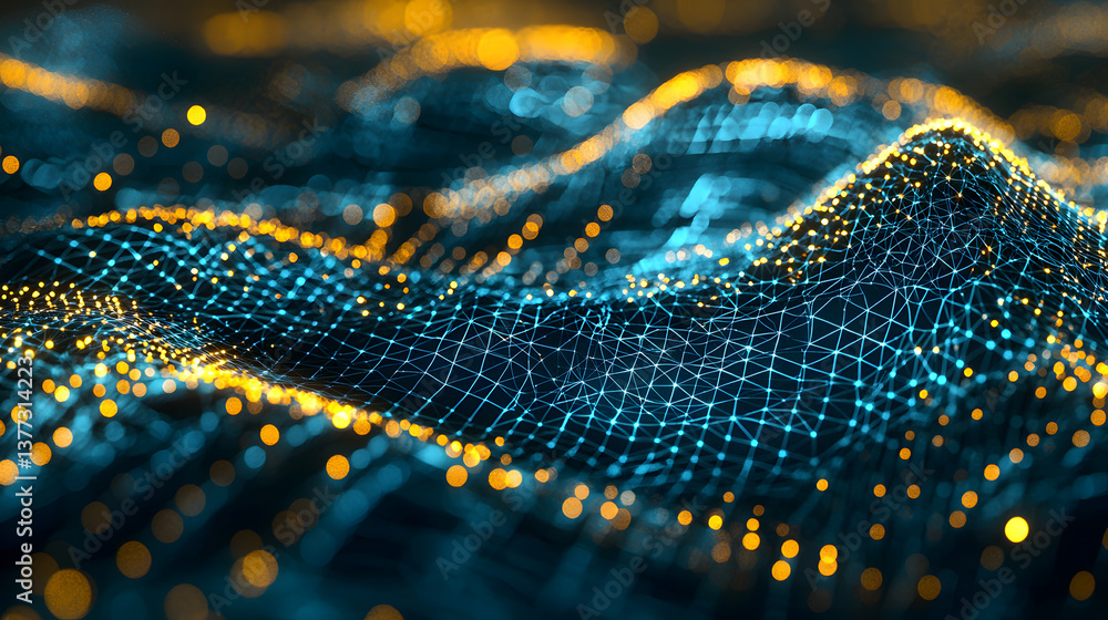 Poster dynamic quantum computing visualizations abstract background wallpaper technology environment captiv