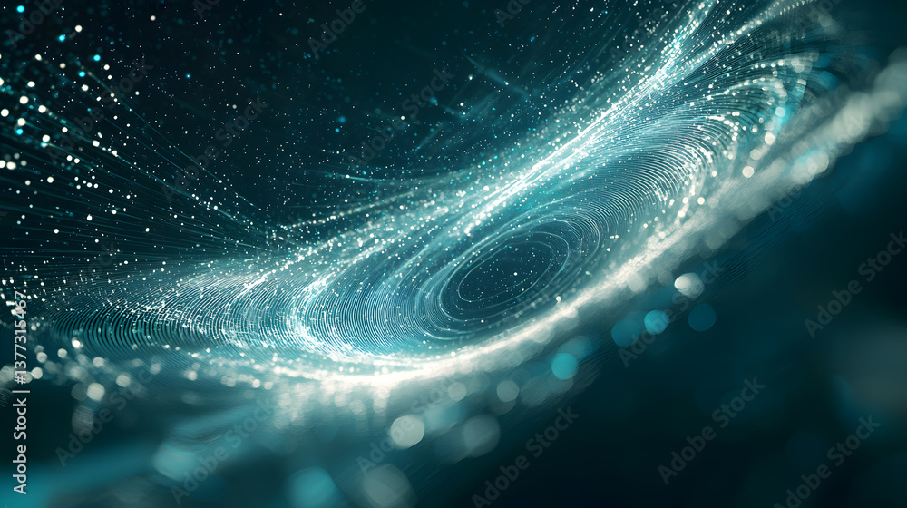 Poster quantum computing and multidimensional data visualizations digital wallpaper background sci-fi envir