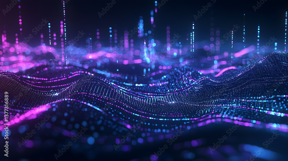 Poster quantum computing insights through multidimensional data visualization - background wallpaper of tec