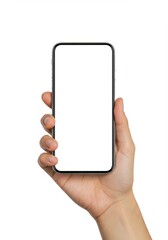 Blank Smartphone in Hand Concept for App Development, Digital Marketing, Technology Innovation, and User Interface Design